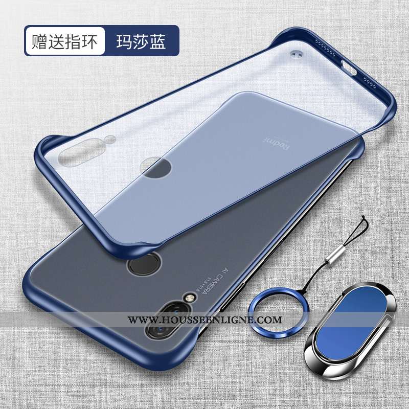Étui Xiaomi Redmi Note 7 Tendance Légère Protection Délavé En Daim Rouge Difficile Bleu