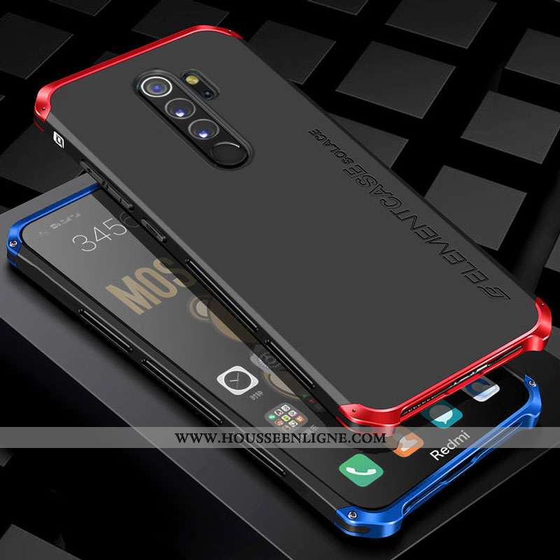 Étui Xiaomi Redmi Note 8 Pro Métal Protection Coque Tout Compris Petit Téléphone Portable Noir