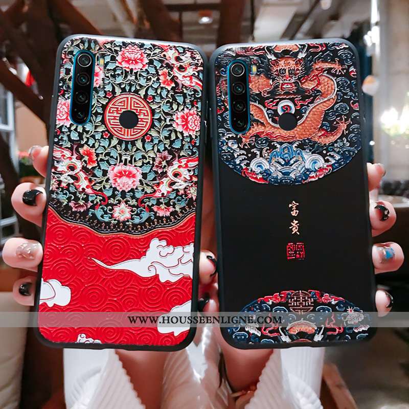Étui Xiaomi Redmi Note 8t Légère Fluide Doux Vintage Téléphone Portable Protection Luxe Rose