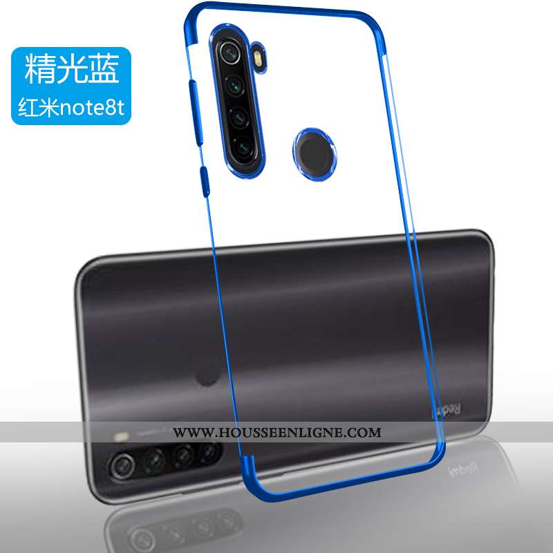 Étui Xiaomi Redmi Note 8t Protection Transparent Ultra Téléphone Portable Simple Petit Bleu