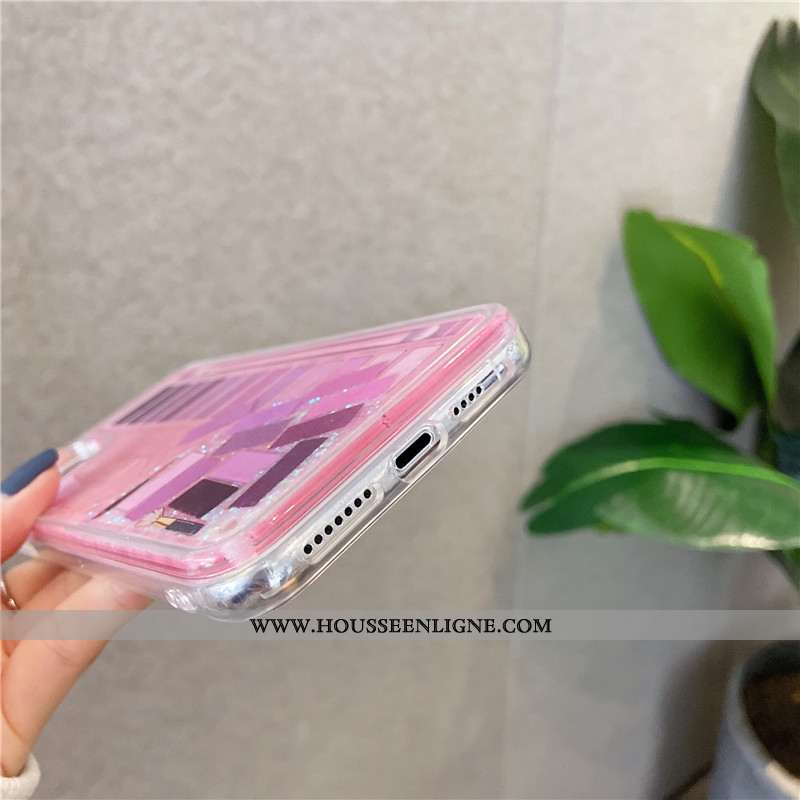 Étui iPhone 11 Pro Charmant Créatif Coque Téléphone Portable Quicksand Rose Bordure