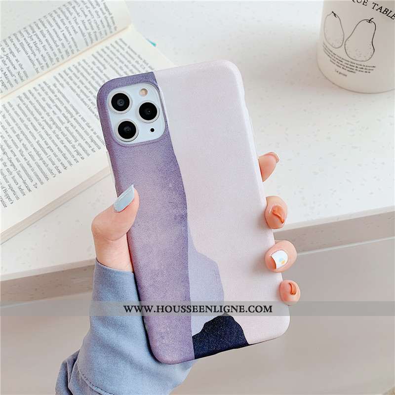 Étui iPhone 11 Pro Fluide Doux Silicone Simple Couture Couleurs Violet Abstrait Téléphone Portable