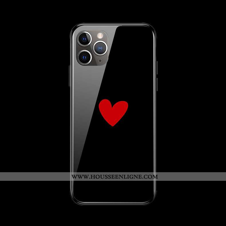 Étui iPhone 11 Pro Max Charmant Silicone Amoureux Verre Coque Téléphone Portable Simple Violet