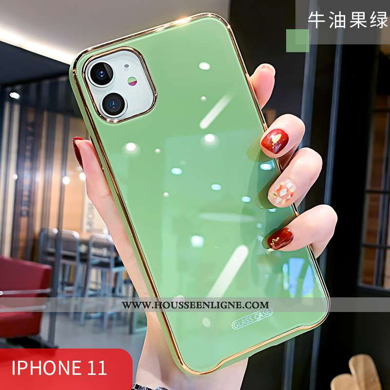 Étui iPhone 11 Silicone Protection Coque Luxe Tout Compris Téléphone Portable Fluide Doux Verte