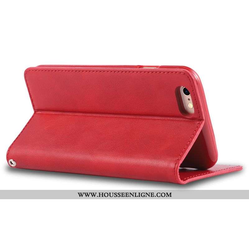 Étui iPhone 6/6s Plus Portefeuille Protection Carte Coque Téléphone Portable Nouveau Rouge