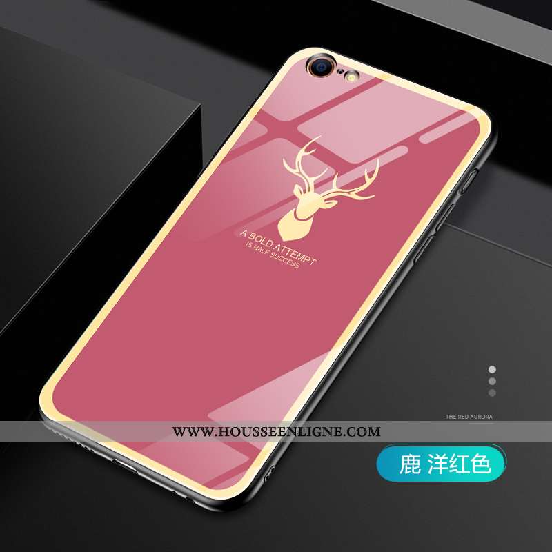 Étui iPhone 6/6s Plus Protection Verre Cerf Personnalité Net Rouge Fluide Doux Tendance
