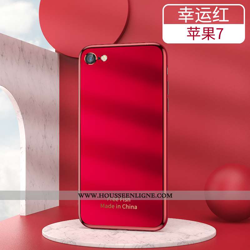 Étui iPhone 7 Personnalité Créatif Tendance Simple Téléphone Portable Légère Difficile Rouge