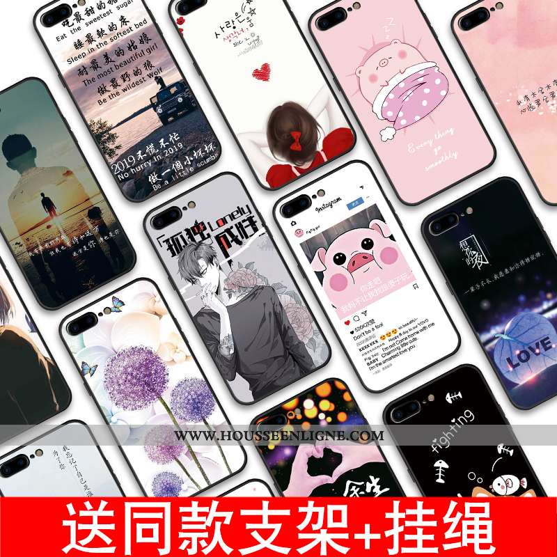 Étui iPhone 7 Plus Ornements Suspendus Charmant Fluide Doux Rose Téléphone Portable Coque