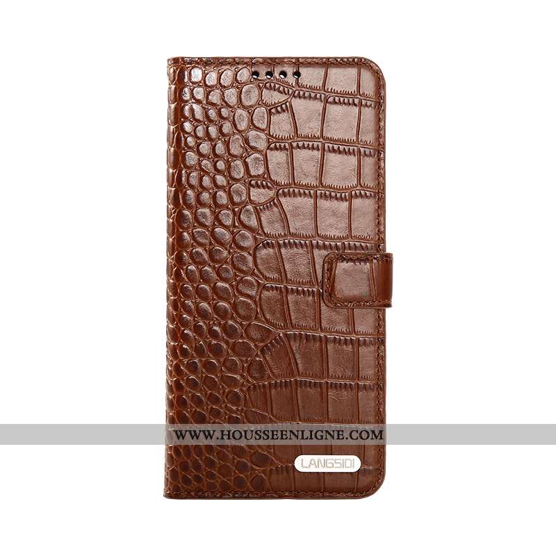 Étui iPhone 7 Plus Protection Luxe Luxe Cuir Clamshell Carte Marron