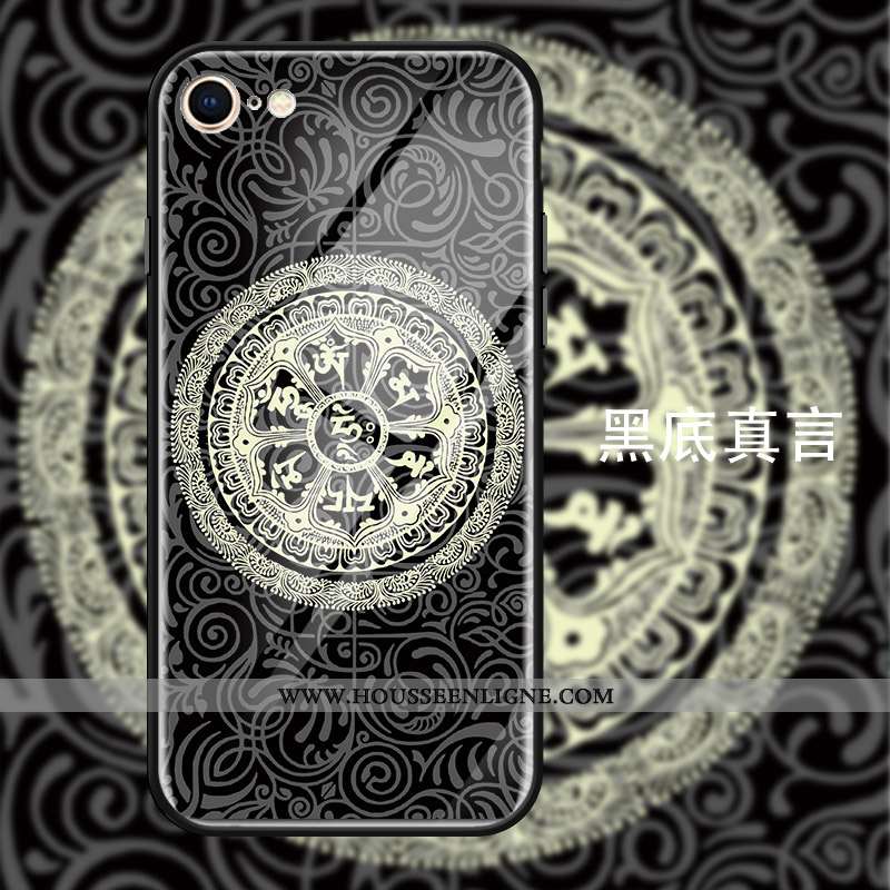 Étui iPhone 7 Protection Coque Noir Vent Incassable Style Chinois