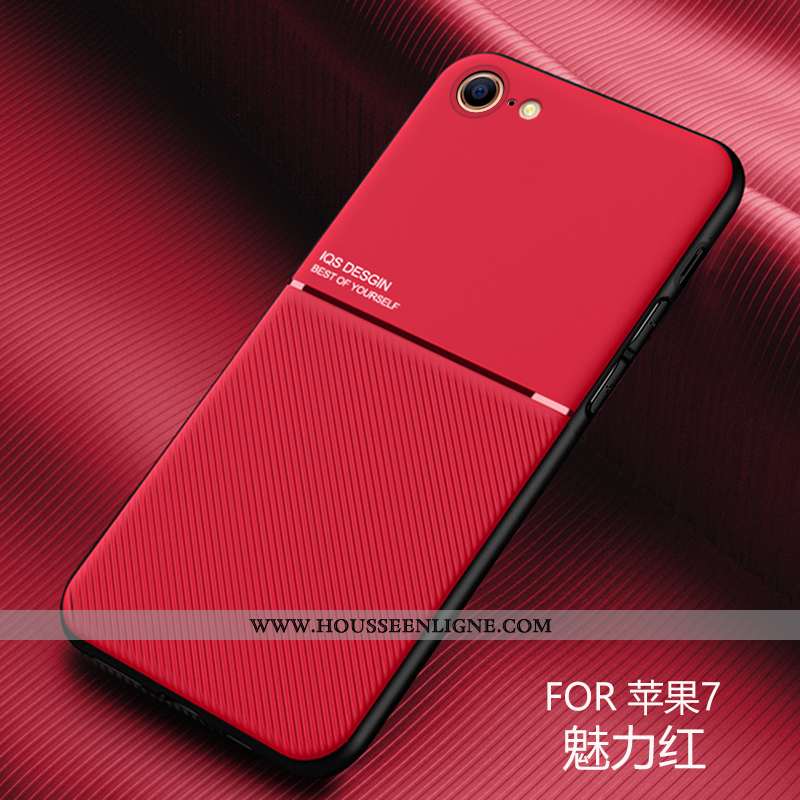 Étui iPhone 7 Silicone Personnalité Coque Tout Compris Modèle Fleurie Incassable Simple Rouge