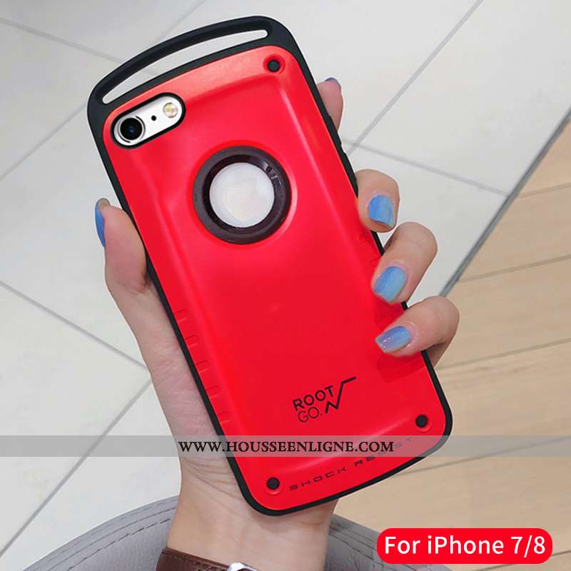 Étui iPhone 7 Ultra Tendance Luxe Net Rouge Coque Nouveau Silicone Noir