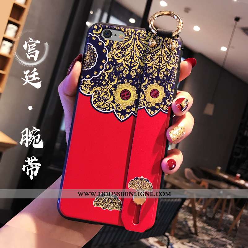 Étui iPhone 8 Fluide Doux Silicone Bleu Protection Incassable Nouveau Style Chinois