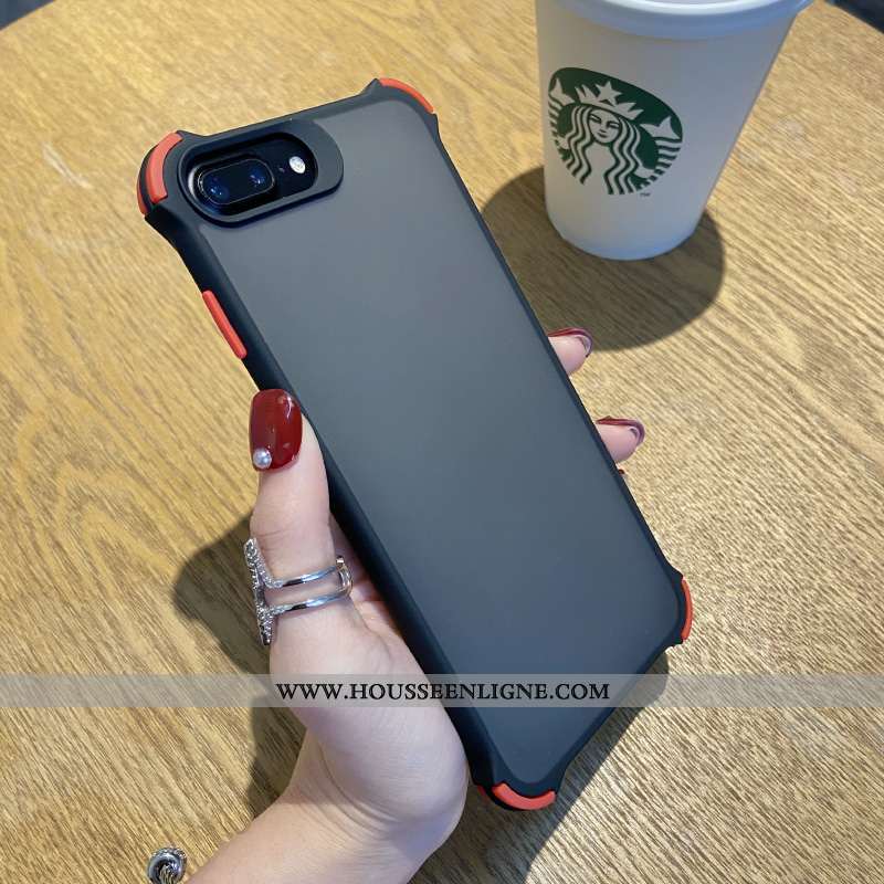 Étui iPhone 8 Plus Silicone Délavé En Daim Tout Compris Simple Incassable Coque Élégant Rouge