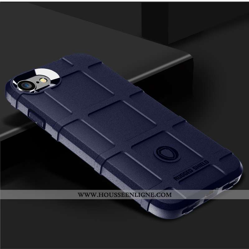 Étui iPhone 8 Protection Tendance Téléphone Portable Fluide Doux Épaissir Bleu Marin Bleu Foncé