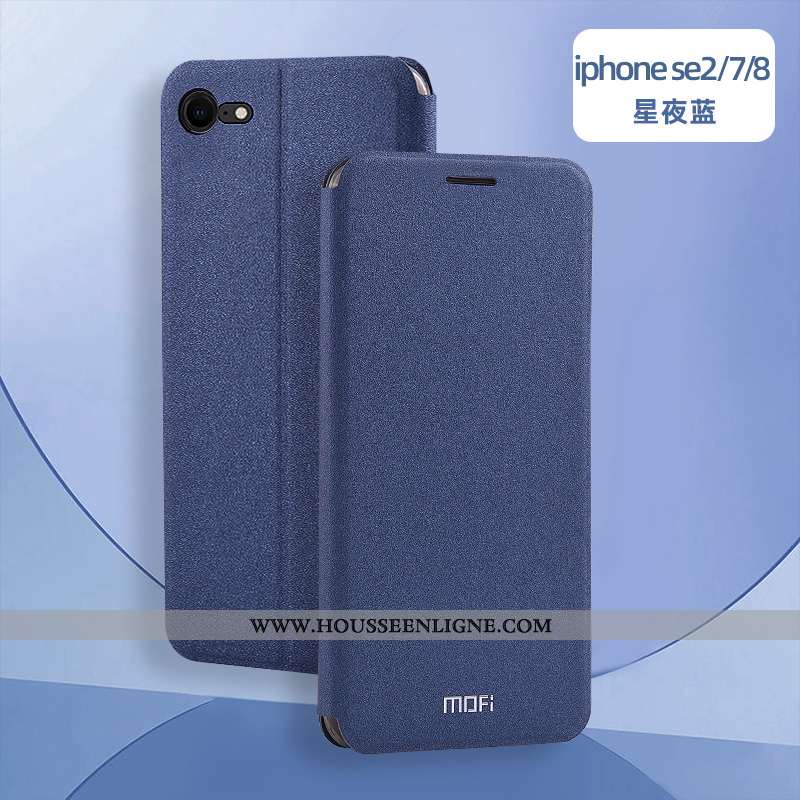 Étui iPhone Se (nouveau) Cuir Fluide Doux Protection Téléphone Portable Clamshell Incassable Silicon