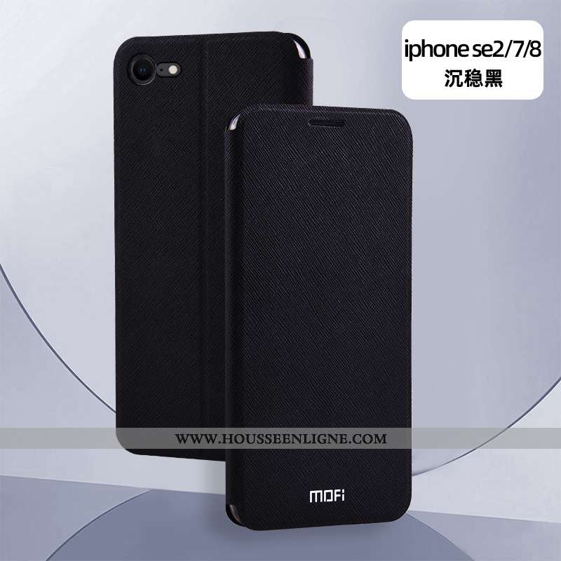 Étui iPhone Se (nouveau) Cuir Fluide Doux Protection Téléphone Portable Clamshell Incassable Silicon