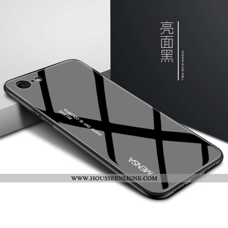 Étui iPhone Se (nouveau) Mode Protection Personnalité Luxe Verre Noir Téléphone Portable