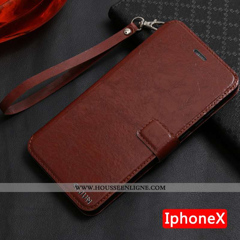 Étui iPhone X Silicone Protection Cuir Coque Téléphone Portable Tout Compris Rouge