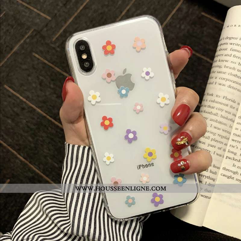 Étui iPhone X Silicone Transparent Incassable Tout Compris Fleurs Coque Petite Marguerite Blanche