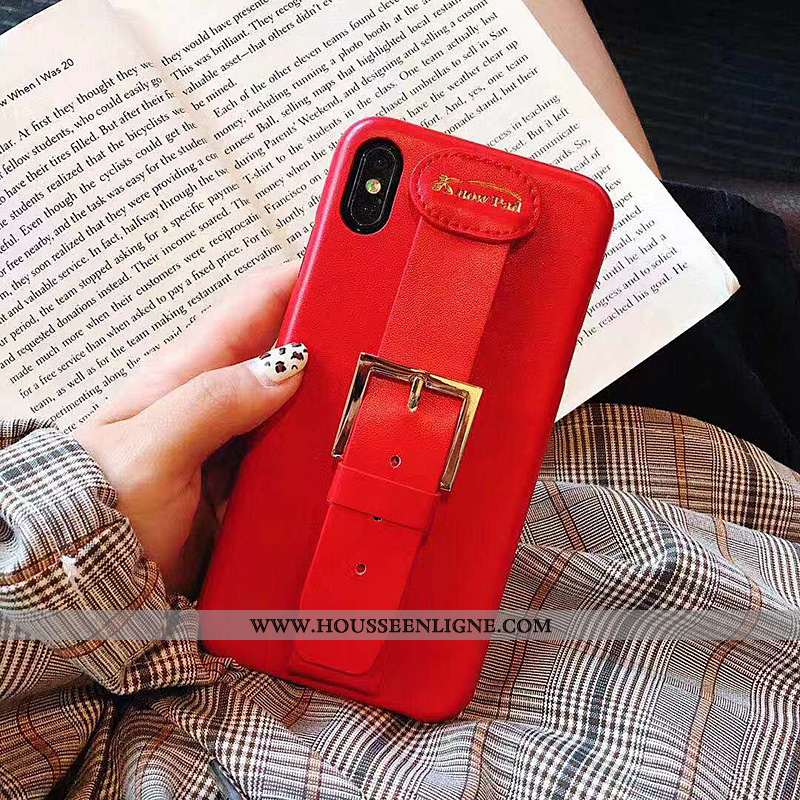 Étui iPhone X Tendance Cuir Amoureux Rouge Élégant Protection Téléphone Portable