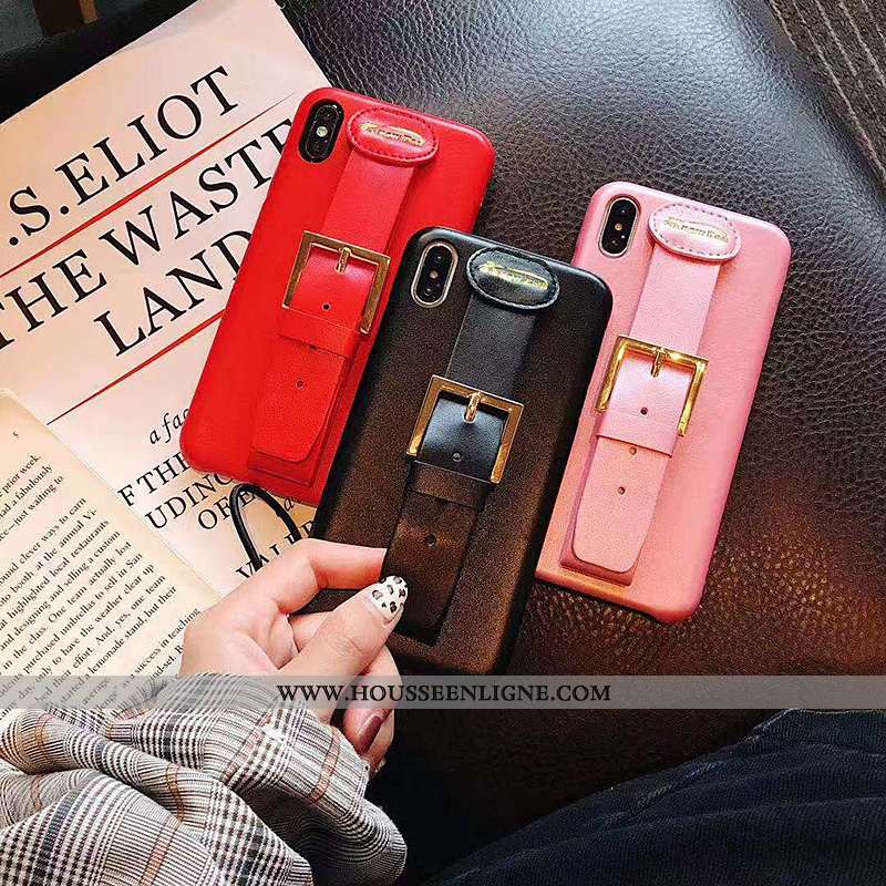 Étui iPhone X Tendance Cuir Amoureux Rouge Élégant Protection Téléphone Portable