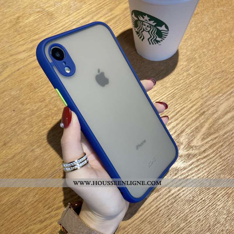 Étui iPhone Xr Délavé En Daim Tendance Luxe Incassable Téléphone Portable Noir Tout Compris