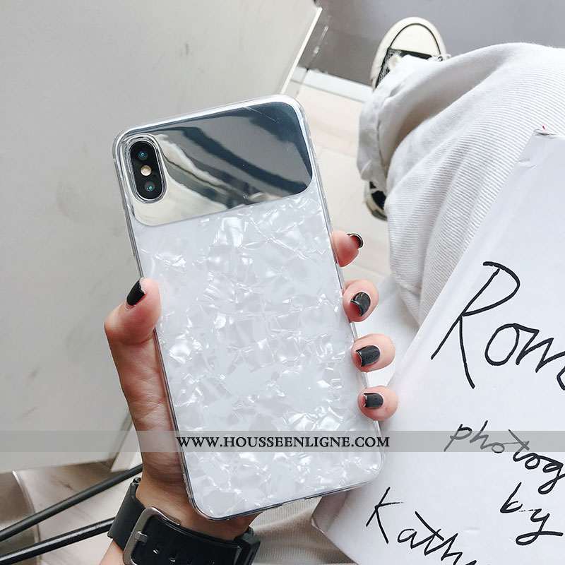 Étui iPhone Xs Modèle Fleurie Coquille Coque Téléphone Portable Blanc Blanche