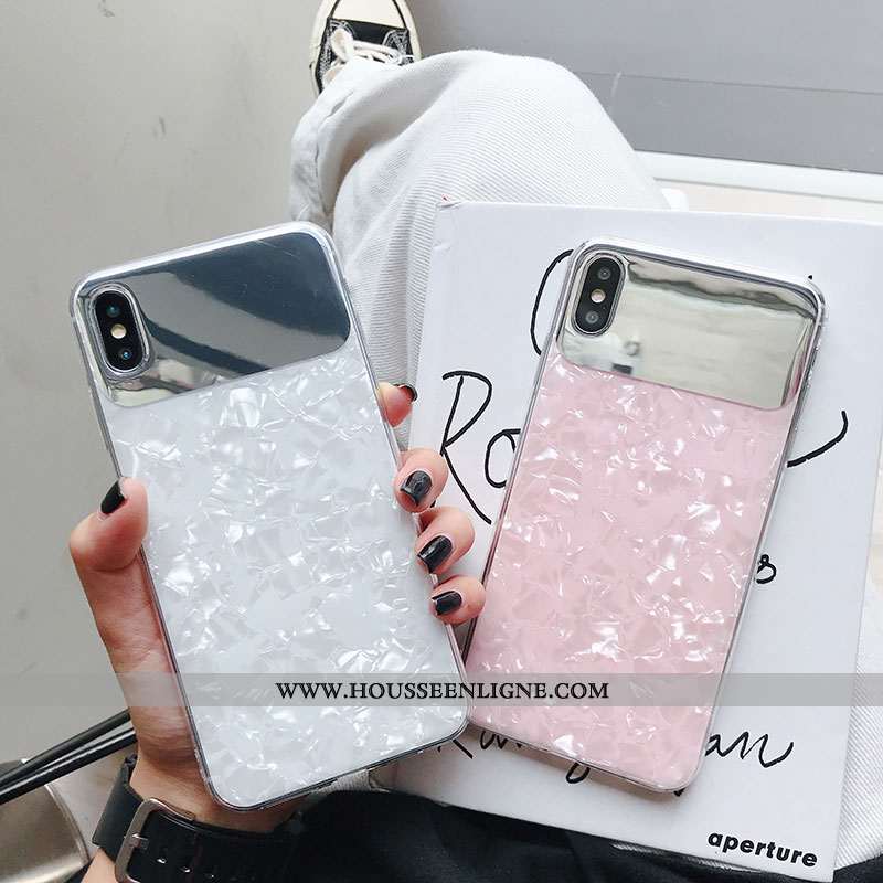 Étui iPhone Xs Modèle Fleurie Coquille Coque Téléphone Portable Blanc Blanche