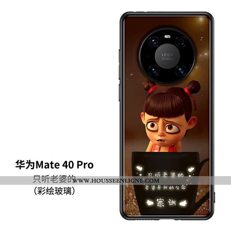 Coque Huawei Mate 40 Pro Tendance Silicone Kaki Téléphone Portable Verre Dessin Animé Khaki