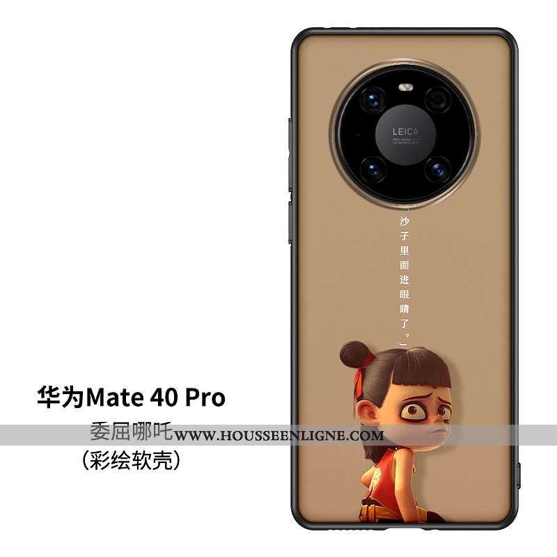 Coque Huawei Mate 40 Pro Tendance Silicone Kaki Téléphone Portable Verre Dessin Animé Khaki