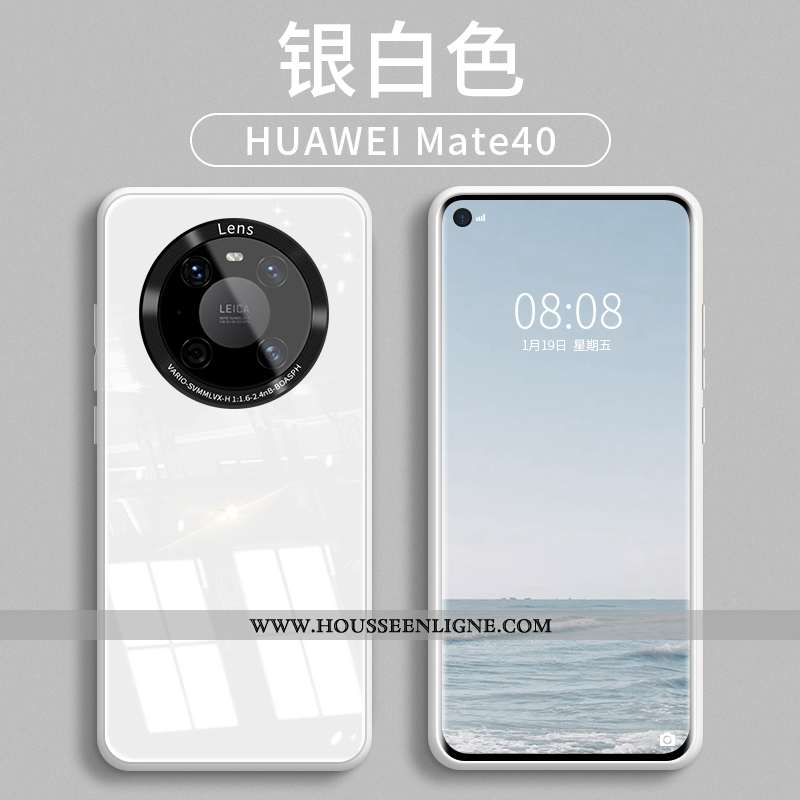 Coque Huawei Mate 40 Silicone Protection Bleu Téléphone Portable Verre Tendance