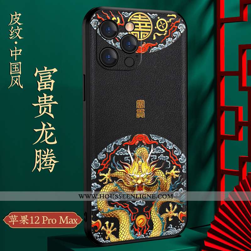 Coque iPhone 12 Pro Max Personnalité Créatif Luxe Tout Compris Nouveau Style Chinois Rouge