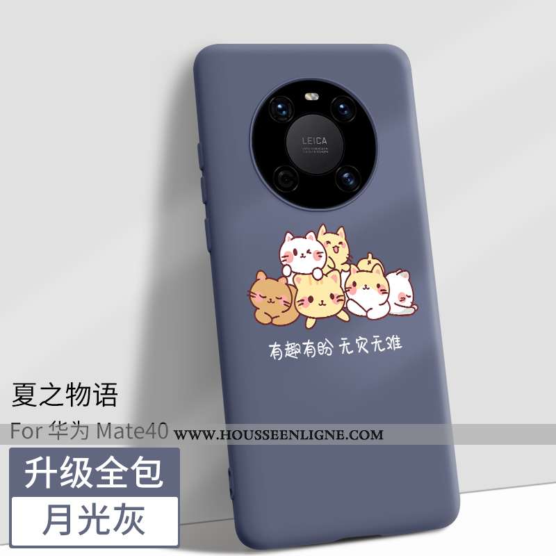 Housse Huawei Mate 40 Dessin Animé Fluide Doux Incassable Téléphone Portable Tout Compris Noir Coque