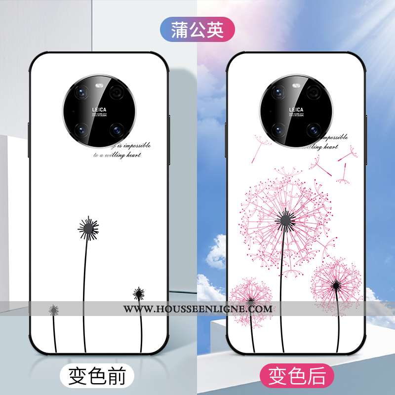 Housse Huawei Mate 40 Mode Personnalité Fleur Ultra Blanc Tendance Net Rouge Blanche