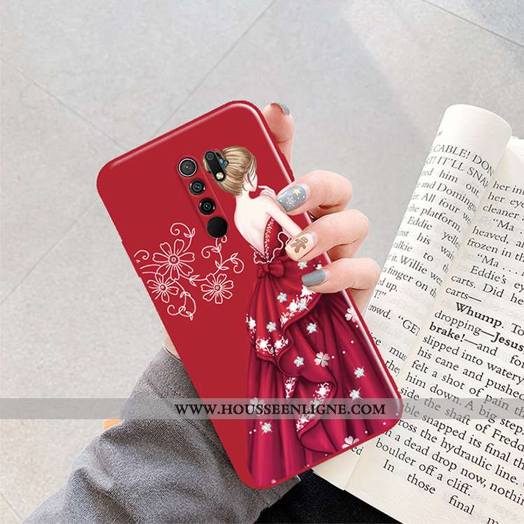Housse Xiaomi Redmi 9 Protection Créatif Mode Rouge Tendance Incassable Coque Bordeaux