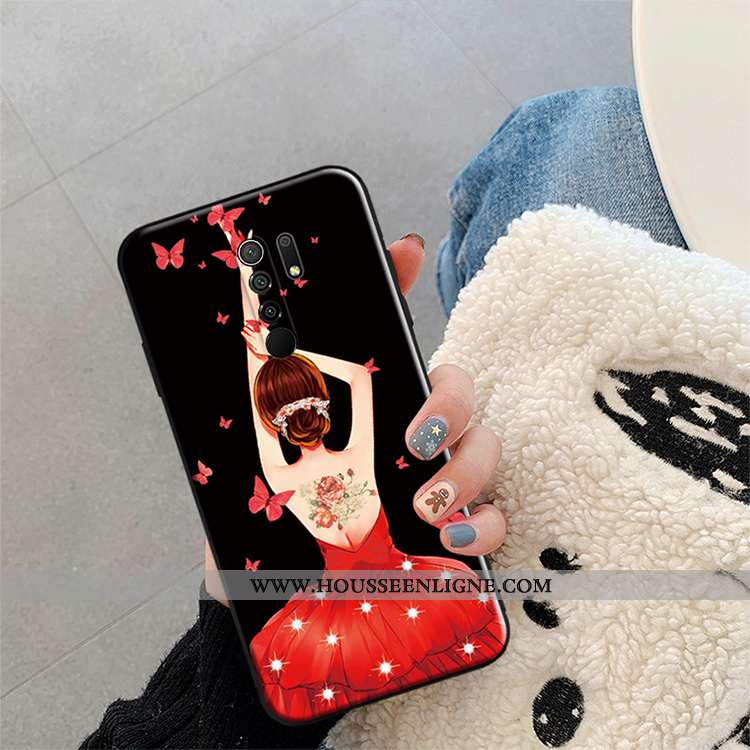 Housse Xiaomi Redmi 9 Protection Créatif Mode Rouge Tendance Incassable Coque Bordeaux