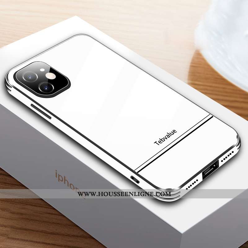 Housse iPhone 12 Mini Personnalité Créatif Mode Luxe Étui Nouveau Protection Blanche