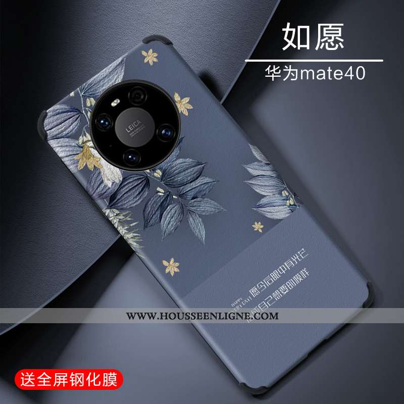 Étui Huawei Mate 40 Personnalité Créatif Délavé En Daim Tendance Protection Téléphone Portable Bleu