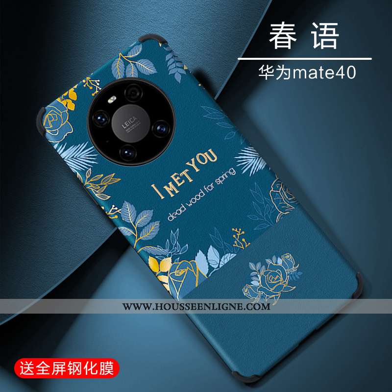 Étui Huawei Mate 40 Personnalité Créatif Délavé En Daim Tendance Protection Téléphone Portable Bleu