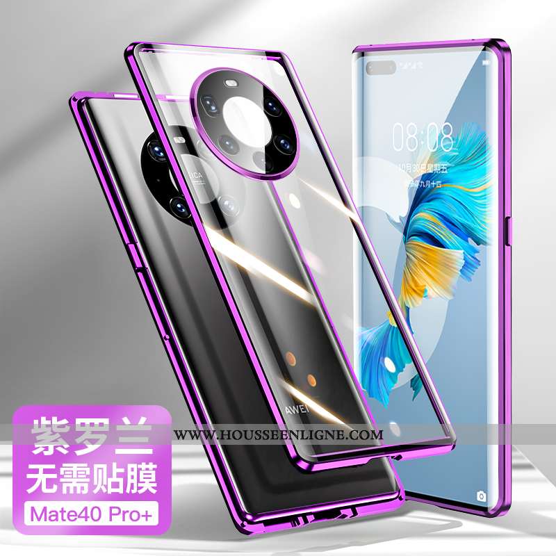 Étui Huawei Mate 40 Pro+ Créatif Tendance Tout Compris Net Rouge Protection Magnétisme Violet