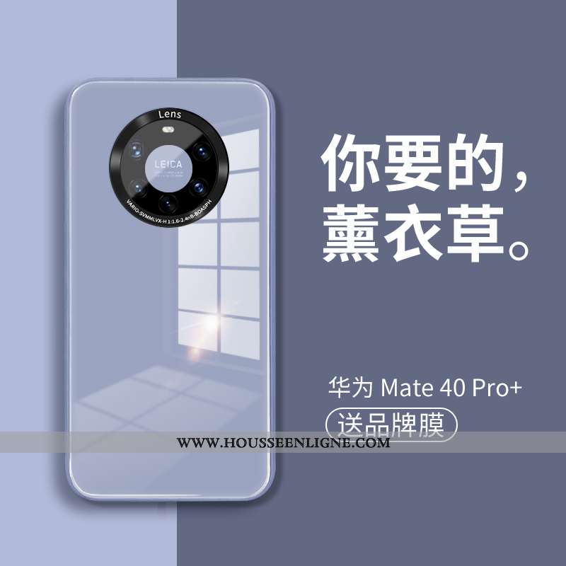 Étui Huawei Mate 40 Pro+ Verre Tendance Téléphone Portable Nouveau Coque Bleu Silicone