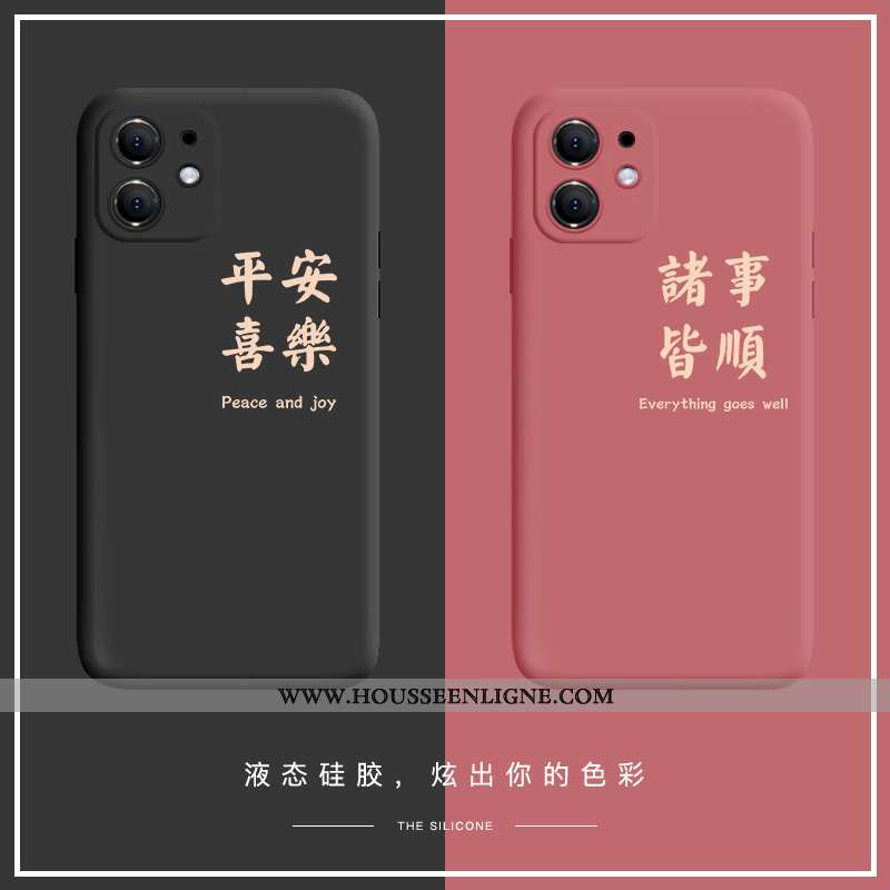 Étui iPhone 12 Silicone Créatif Noir Rouge Téléphone Portable Tout Compris Coque