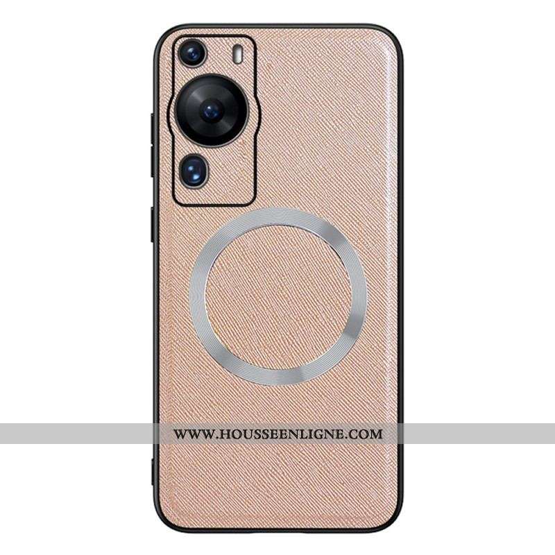 Coque Huawei P60 Pro Simili Cuir Compatible Magsafe