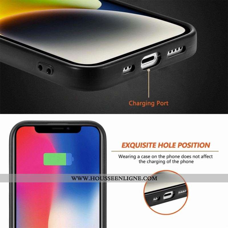 Coque iPhone 15 Plus Effet Cuir Compatible MagSafe