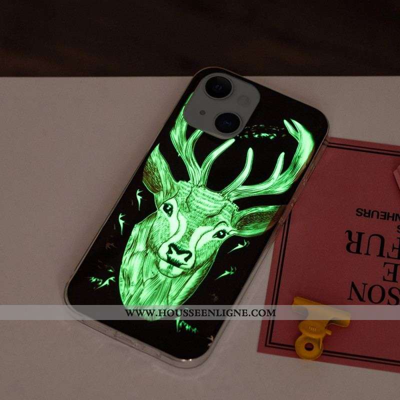 Coque iPhone 15 Plus Fluorescente Cerf