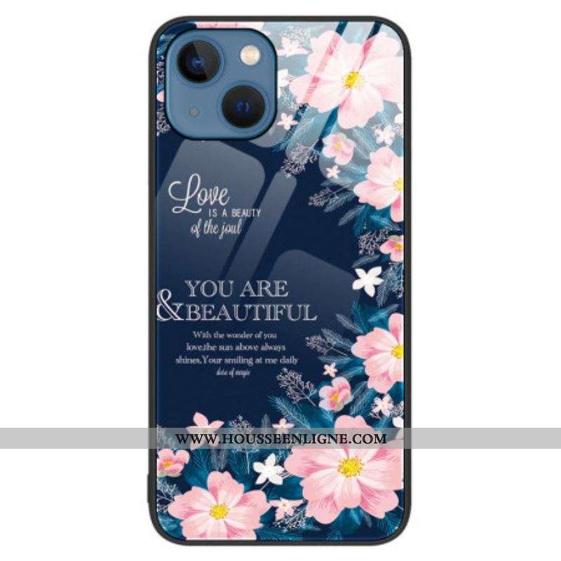 Coque iPhone 15 Plus Love Pink Flowers