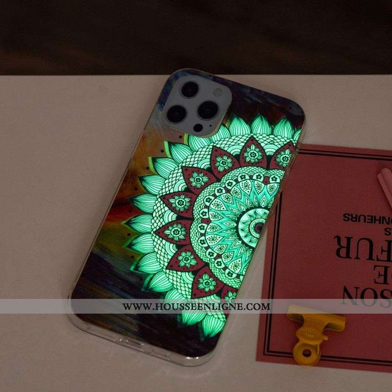 Coque iPhone 15 Pro Fluorescente Mandala