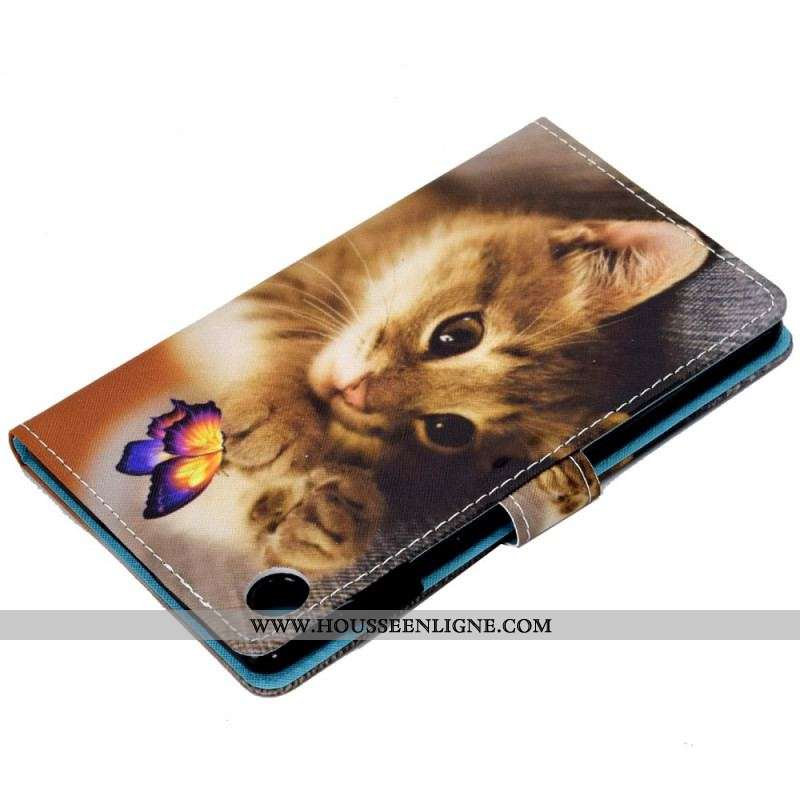 Housse Samsung Galaxy Tab A8 (2021) Mon Chaton et Papillon