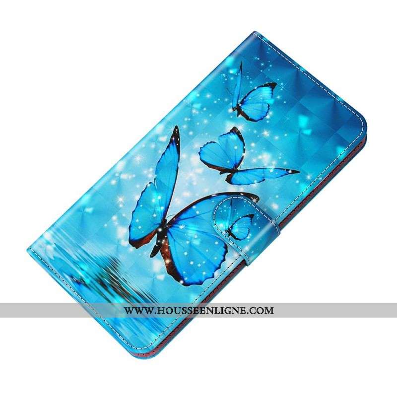 Housse Xiaomi Redmi Note 11 Pro / Note 11 Pro 5G Papillons Bleus Volants
